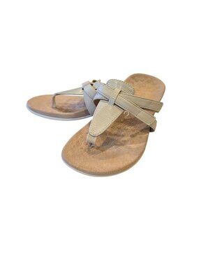 Vionic Karley Adjustable T Strap Leather Orthotic Sandals Size 6